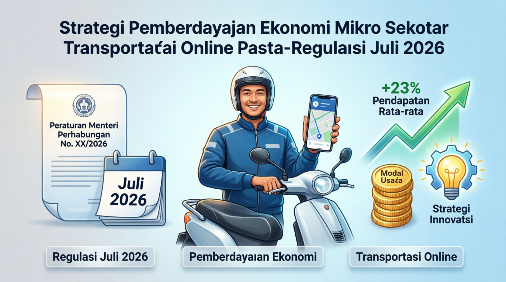 Strategi Pemberdayaan Ekonomi Mikro Sektor Transportasi Online Pasca-Regulasi Juli 2026