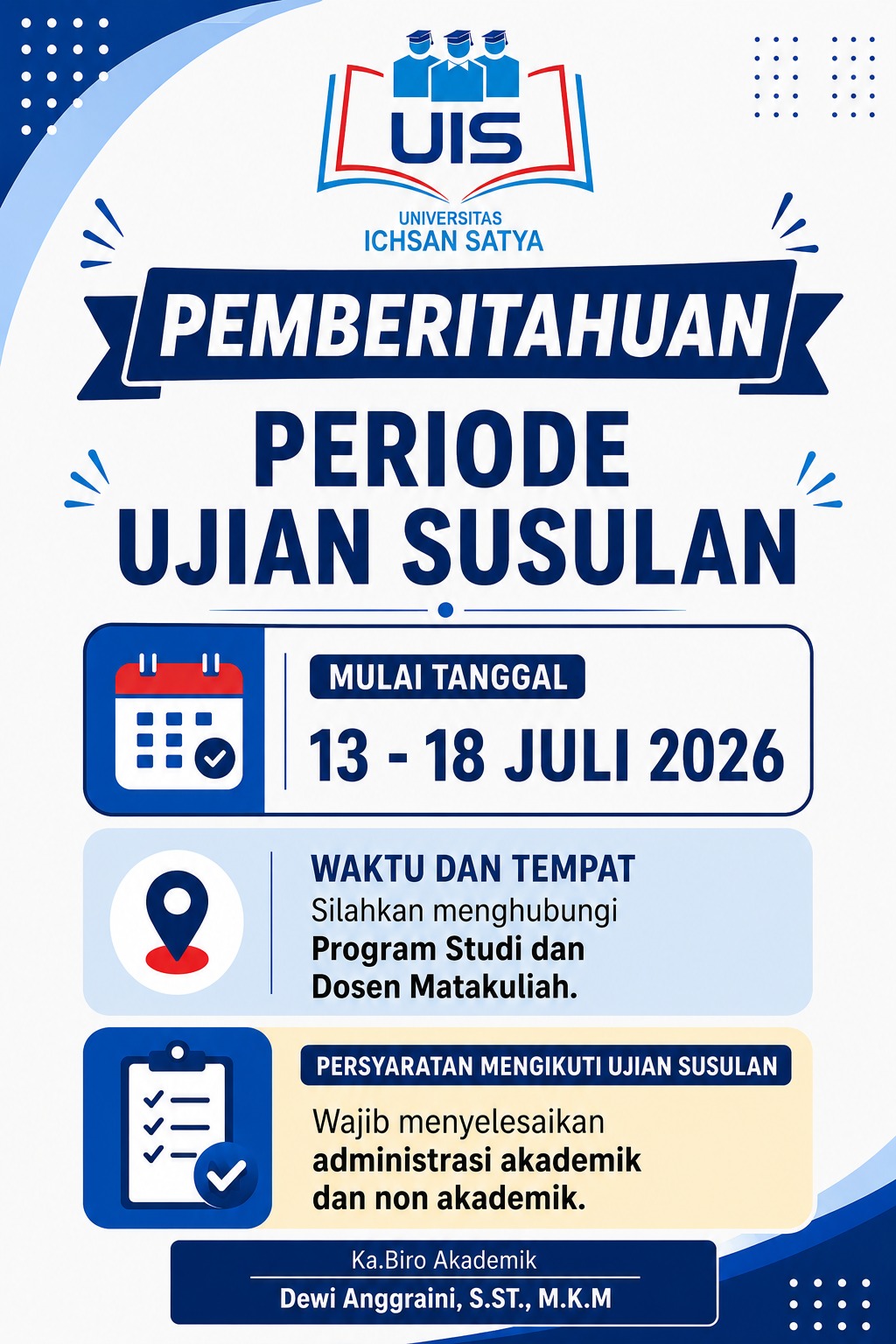 Pelaksanaan UAS Susulan Semester Genap 2025/2026